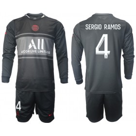 Koszulka Paris Saint-Germain Sergio Ramos 4 Dziecięcy Trzeci Stroje Piłkarskie 2021/22 Długi Rękaw